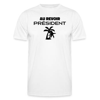Au Revoir Président - T-shirt sport Homme - blanc - Devant - AI Model Male 178 dark (178cm)