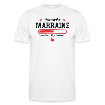 Bientôt marraine - Humour Marraine Future Marraine - T-shirt sport Homme - blanc - Devant - AI Model Male 178 dark (178cm)
