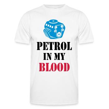 PETROL IN MY BLOOD - GAS / GASOLINE - Männer Funktions-T-Shirt - Weiß - Vorne - AI Model Male 178 dark (178cm)