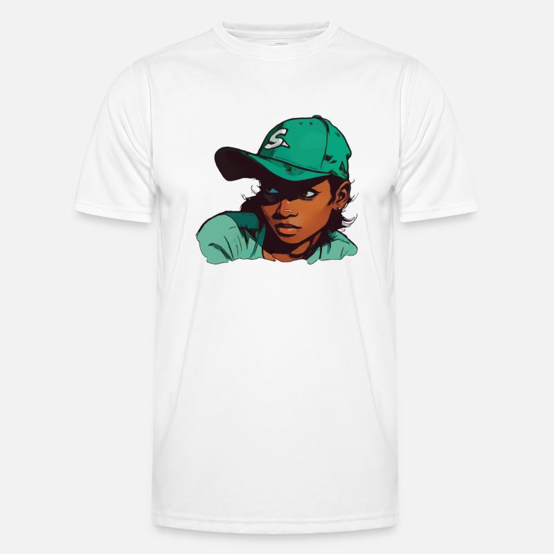 Hellhäutiges Mädchen mit Baseballmütze - Männer Funktions-T-Shirt - Weiß