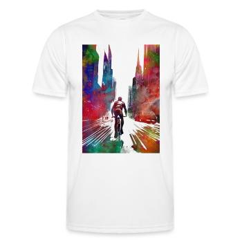 City bike sport art #bike - Men's Functional T-Shirt - white - Front - AI Model Male 178 dark (178cm)