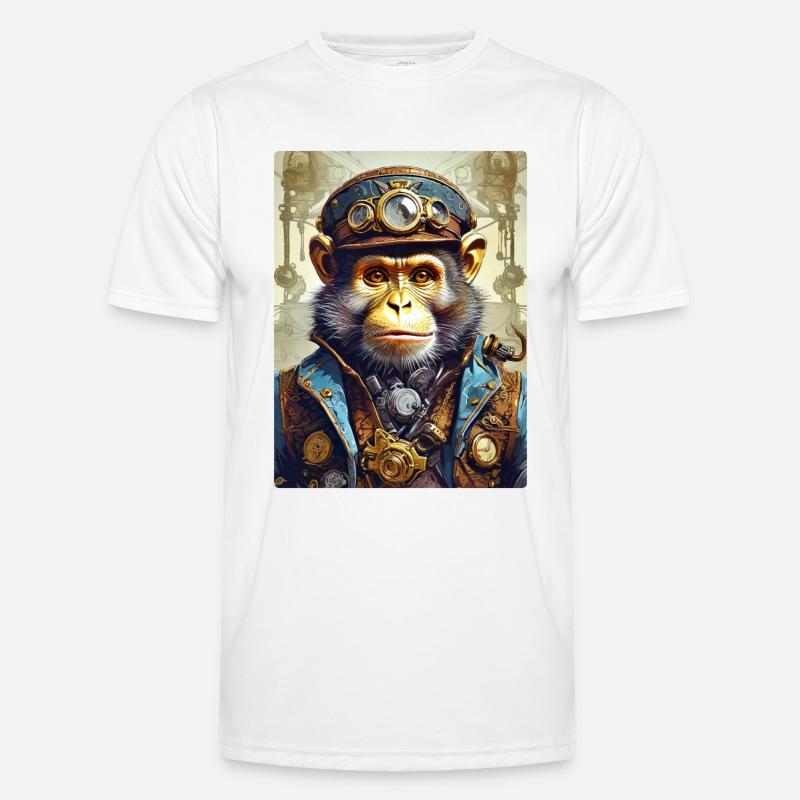 Steampunk Monkey 1.3 - Men's Functional T-Shirt - white