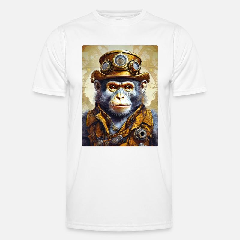 Steampunk Monkey 1.13 - Men's Functional T-Shirt - white