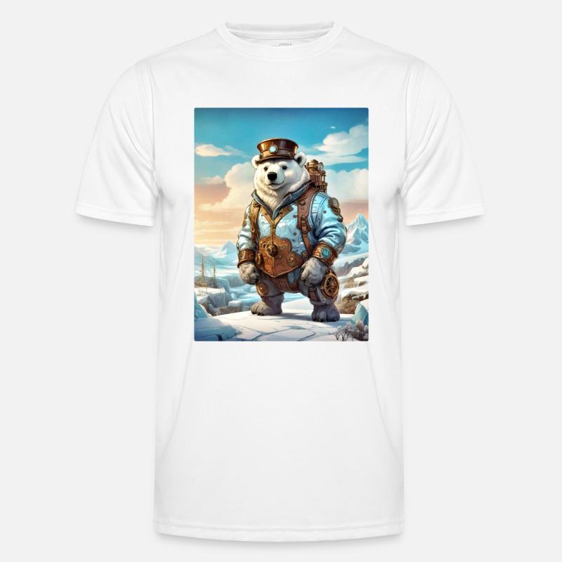 Steampunk Winterlandschaft Eisbär 1.9 Männer Funktions-T-Shirt