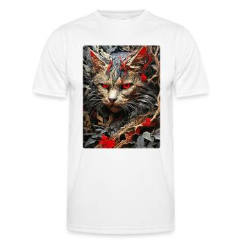 Spooky Plants Cat 1.4 - Men's Functional T-Shirt - white - Front - AI Model Male 178 dark (178cm)