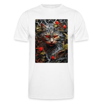Spooky Plants Cat 1.1 - Men's Functional T-Shirt - white - Front - AI Model Male 178 dark (178cm)