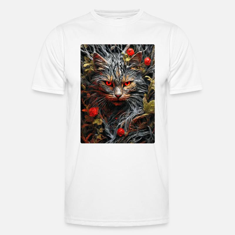 Spooky Plants Cat 1.1 - Men's Functional T-Shirt - white