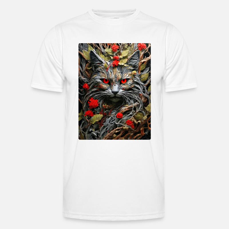 Spooky Plants Cat 1.3 - Men's Functional T-Shirt - white