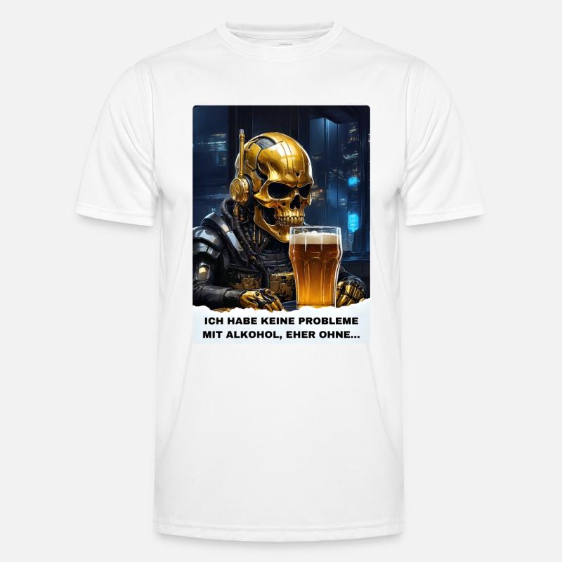 Bier Experte Skull 1.3 - Männer Funktions-T-Shirt - Weiß