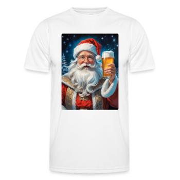 Weihnachten Santa Claus Bier 1.1 - Männer Funktions-T-Shirt - Weiß - Vorne - AI Model Male 178 dark (178cm)