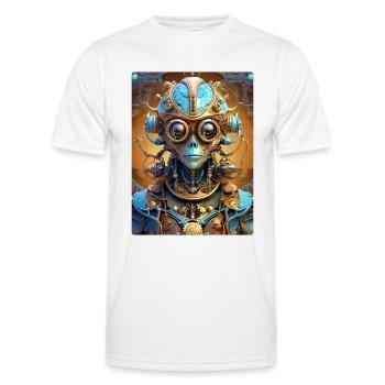 Steampunk Alien 1.20 - Men's Functional T-Shirt - white - Front - AI Model Male 178 dark (178cm)