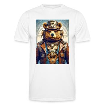 Steampunk Bear 1.8 - Men's Functional T-Shirt - white - Front - AI Model Male 178 dark (178cm)