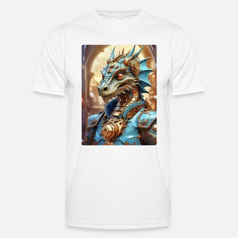 Steampunk Dragon 1.5 - Men's Functional T-Shirt - white