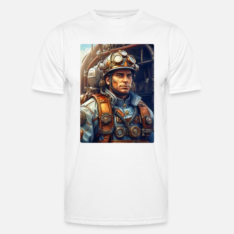 Steampunk Firefighter Man 1.29 - Men's Functional T-Shirt - white