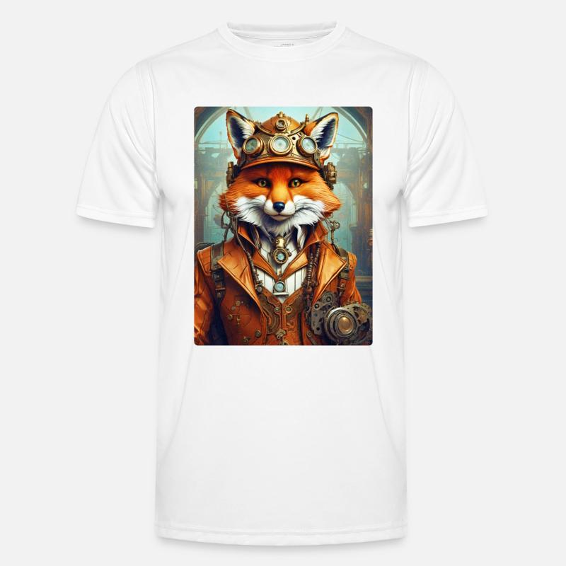 Steampunk Firefighter Fox 1.1 - Men's Functional T-Shirt - white