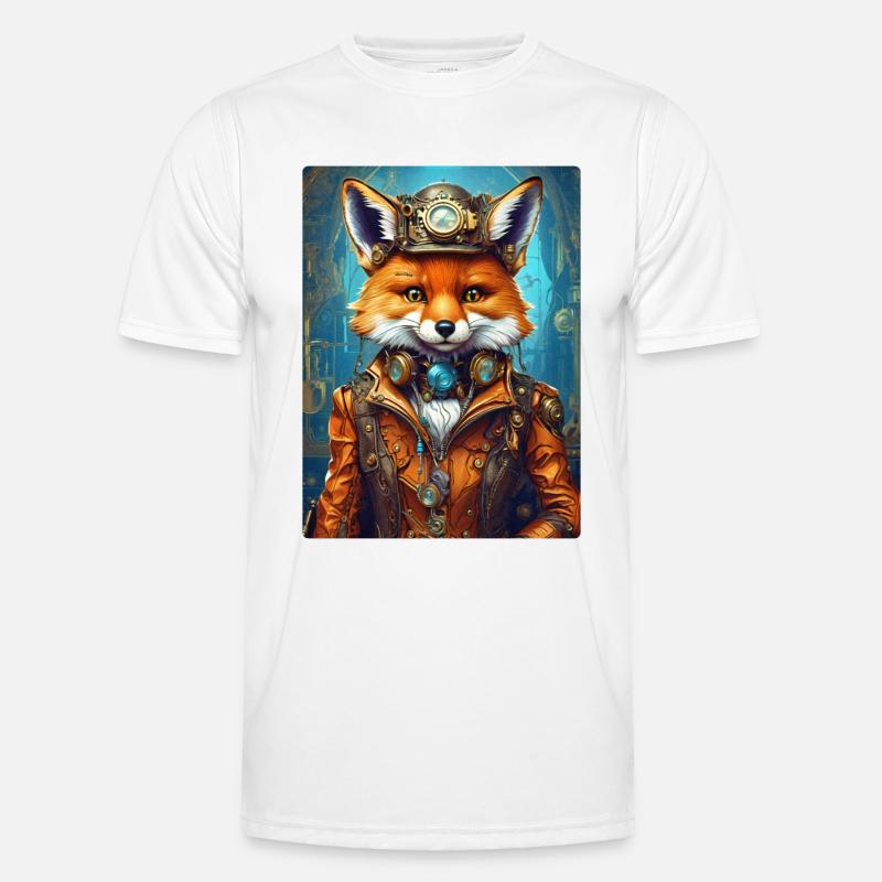 Steampunk Firefighter Fox 1.13 - Men's Functional T-Shirt - white