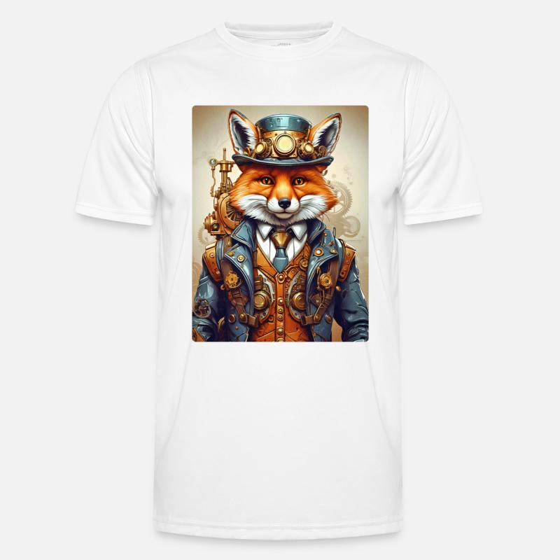 Steampunk Firefighter Fox 1.3 - Men's Functional T-Shirt - white