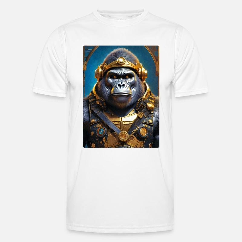 Steampunk Gorilla 1.12 - Men's Functional T-Shirt - white