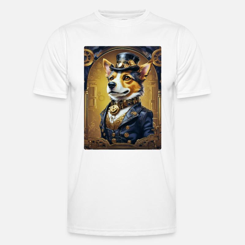 Steampunk Dog 1.11 - Men's Functional T-Shirt - white
