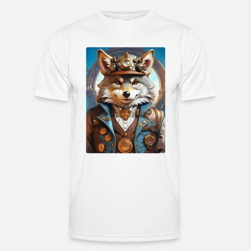 Steampunk Wolf 1.2 - Men's Functional T-Shirt - white