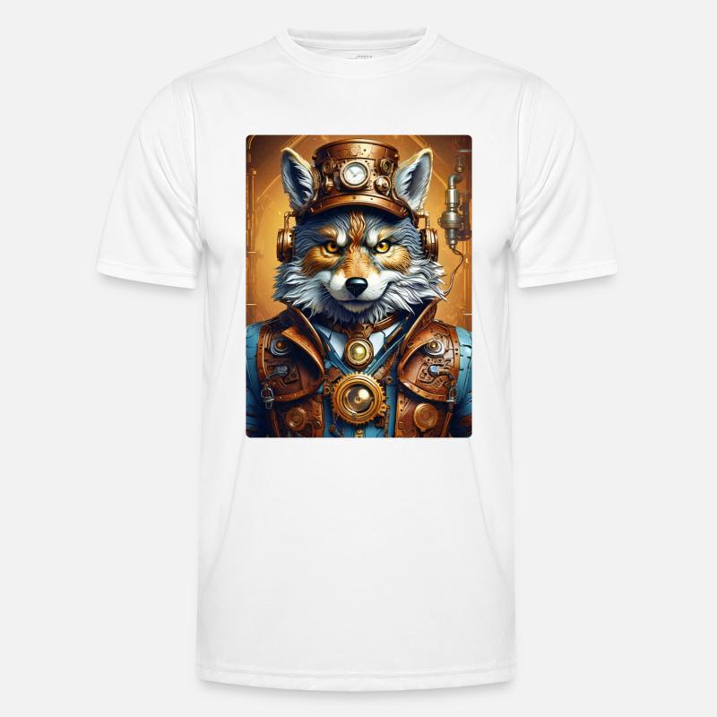 Steampunk Wolf 1.7 - Men's Functional T-Shirt - white