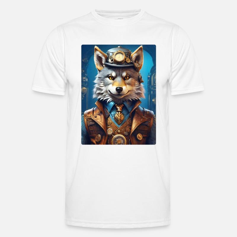 Steampunk Wolf 1.12 - Men's Functional T-Shirt - white