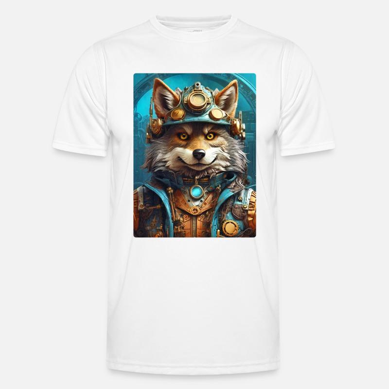 Steampunk Wolf 1.20 - Men's Functional T-Shirt - white