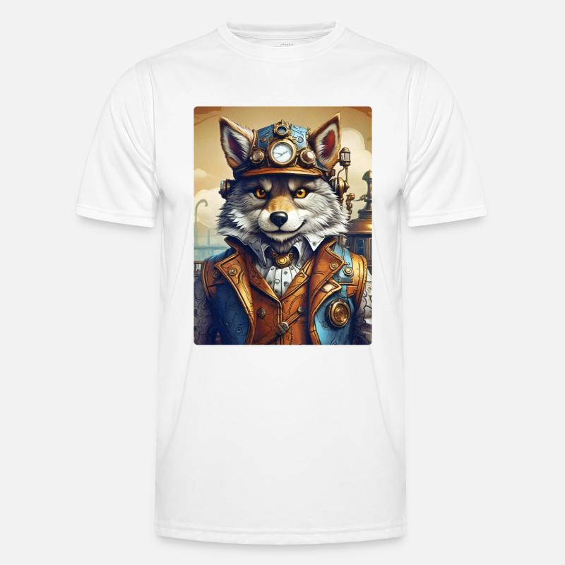 Steampunk Wolf 1.22 - Men's Functional T-Shirt - white