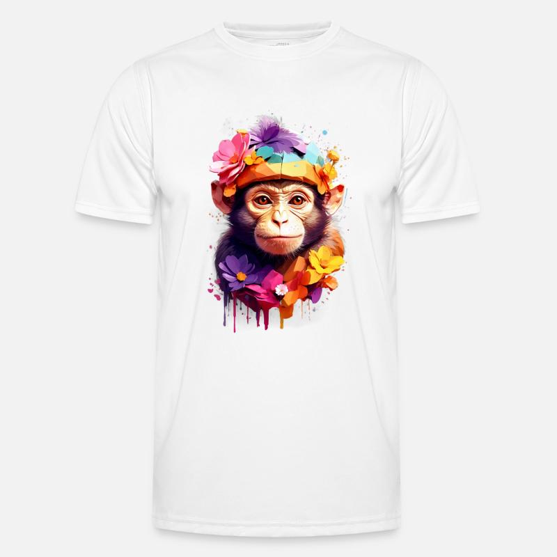Affe Monkey V1 24 20 - Männer Funktions-T-Shirt - Weiß