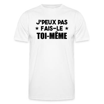 j'peux pas fais-le toi-même - T-shirt sport Homme - blanc - Devant - AI Model Male 178 dark (178cm)