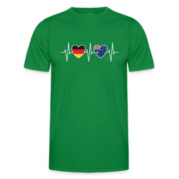 Heartbeat heartbeat Germany Australia w 1176 - Men's Functional T-Shirt - kelly green - Front - AI Model Male 178 dark (178cm)