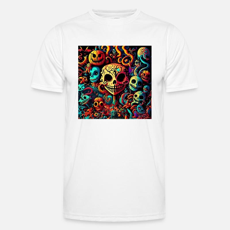 Psychedelic Halloween pattern - Men's Functional T-Shirt - white