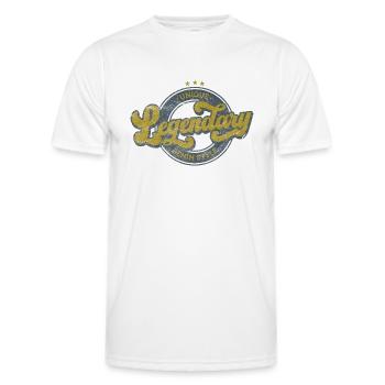 Unique legendary denim style vintage retro green - Men's Functional T-Shirt - white - Front - AI Model Male 178 dark (178cm)