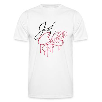 graffiti drops just chill relaxed relax r - Men's Functional T-Shirt - white - Front - AI Model Male 178 dark (178cm)
