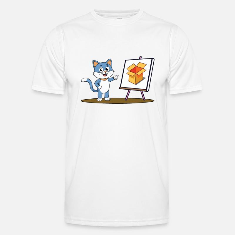 Katze und Karton Männer Funktions-T-Shirt