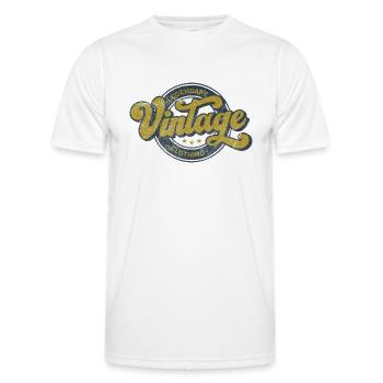 Legendäre Vintage Denim Kleidung retro olivgrün - Männer Funktions-T-Shirt - Weiß - Vorne - AI Model Male 178 dark (178cm)