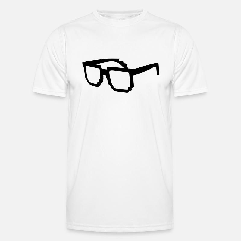 Nerd glasses pixels - Men's Functional T-Shirt - white