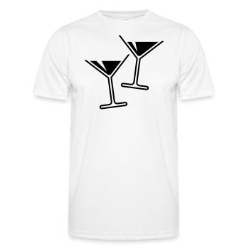 2 Cocktailgläser / Cocktail / Martini – (Black) - Männer Funktions-T-Shirt - Weiß - Vorne - AI Model Male 178 dark (178cm)