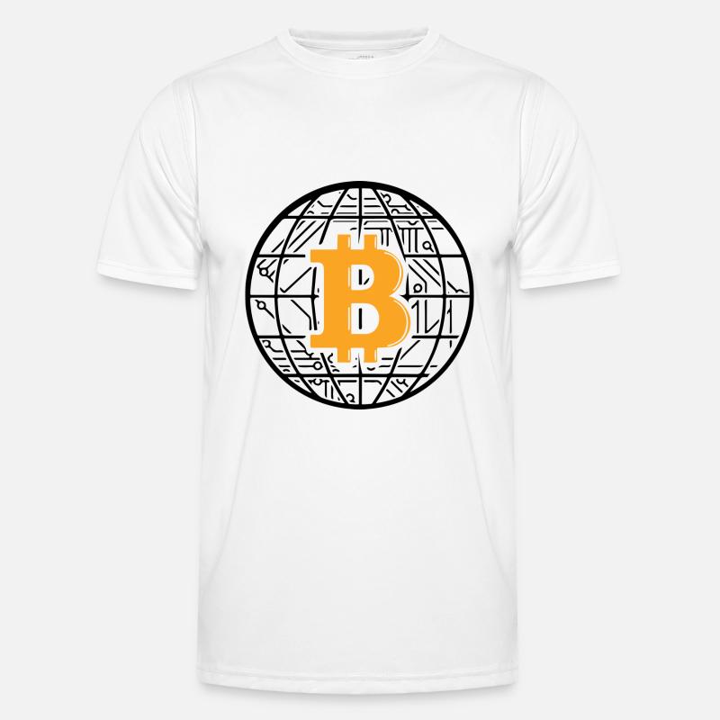 Bitcoin Blockchain Globe Men's Functional T-Shirt