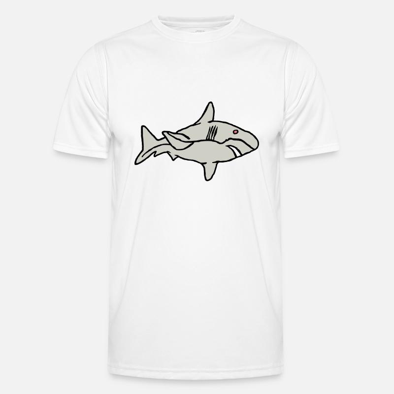 Fish Shark Predator Predator Water Graffiti Ocean Men's Functional T-Shirt