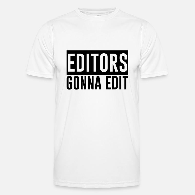 Editors Gonna Edit 2 - Männer Funktions-T-Shirt - Weiß