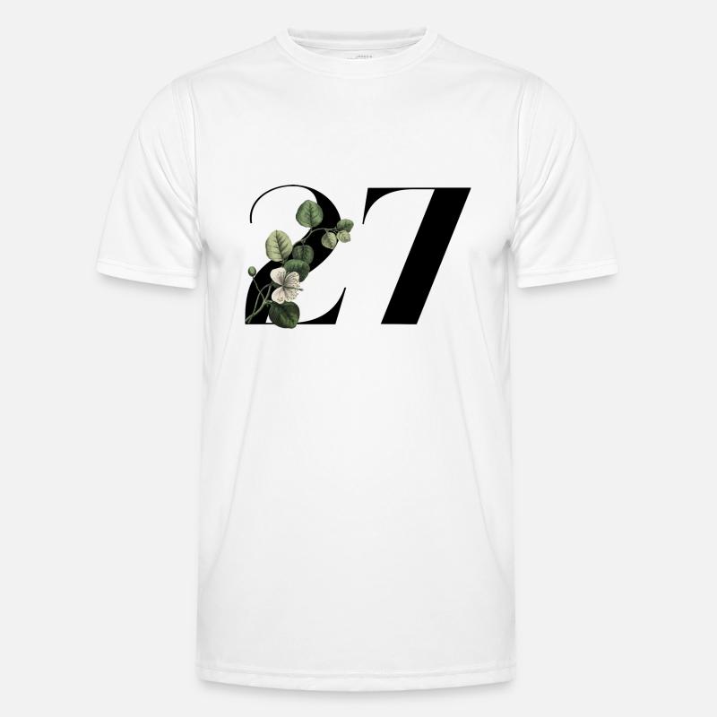 Nummer 27 Blumengrün -27. Blumengeburtstag Männer Funktions-T-Shirt