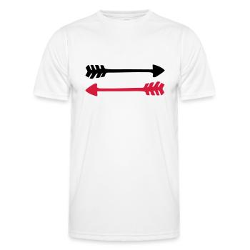2 arrows, 2 directions, Native Indian War symbol - Men's Functional T-Shirt - white - Front - AI Model Male 178 dark (178cm)
