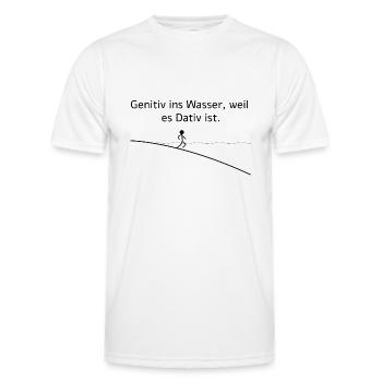 Genitiv ins Wasser weil es Dativ ist - Männer Funktions-T-Shirt - Weiß - Vorne - AI Model Male 178 dark (178cm)