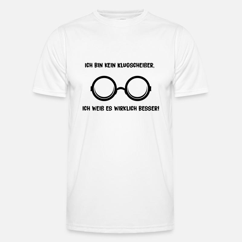 klugscheisser - Männer Funktions-T-Shirt - Weiß