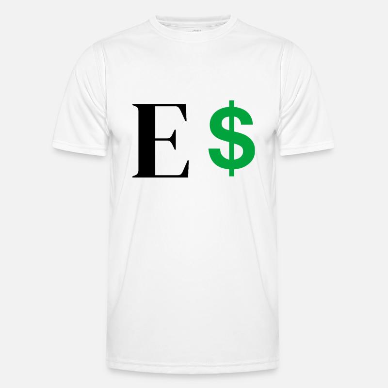 Buchstabe E Dollar - Männer Funktions-T-Shirt - Weiß