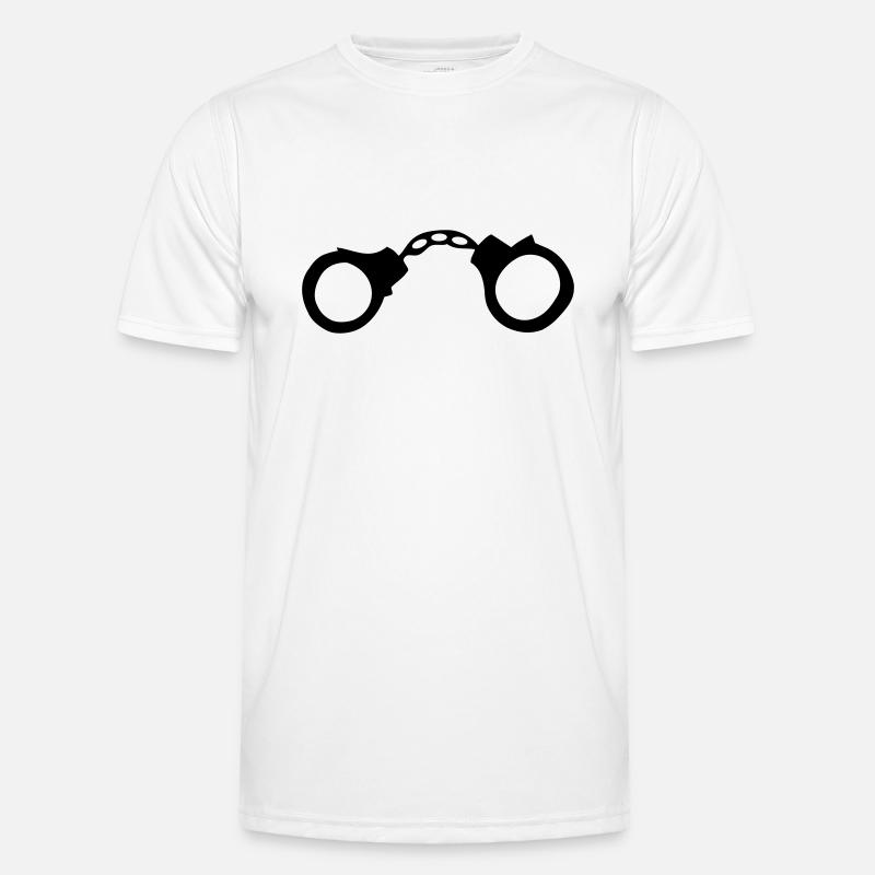 Handschellen - Männer Funktions-T-Shirt - Weiß