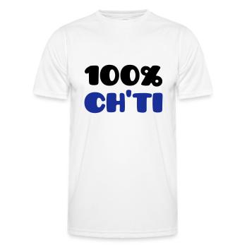 Ch'ti 100% (V) - Männer Funktions-T-Shirt - Weiß - Vorne - AI Model Male 178 dark (178cm)