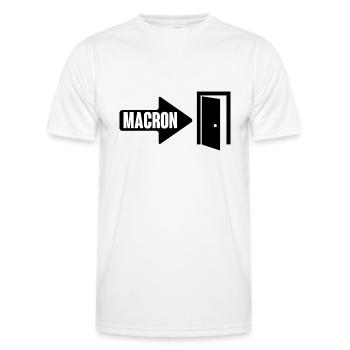 Macron la porte - T-shirt sport Homme - blanc - Devant - AI Model Male 178 dark (178cm)