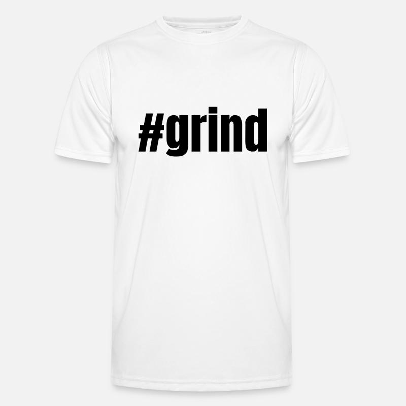 #grind | Motivation Geschenkidee - Männer Funktions-T-Shirt - Weiß